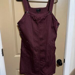 Burgundy Button-Down Dress